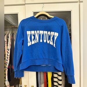 Women's Cropped University of Kentucky Sweatshirt, Blue & White, Size Small